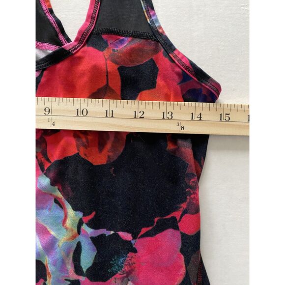 Athleta Chi Mesh Floral Racerback Tank Top Lightweight Stretchy Activewear XXS - Picture 6 of 9